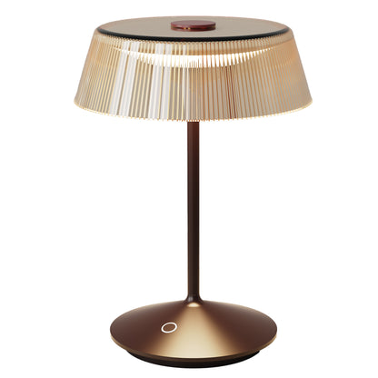 Lampe de table sans fil en aluminium bronze LED blanc chaud dimmable VITRUM CORTEN H26,5 cm