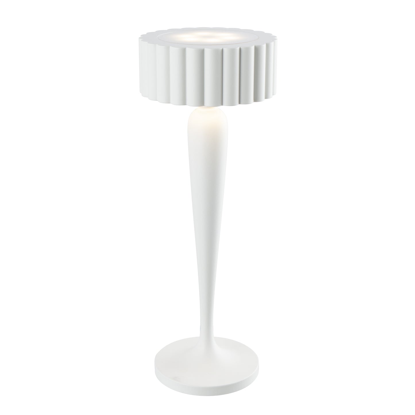 Lampe de table sans fil touch en aluminium blanc LED TWIGGY WHITE H26 cm