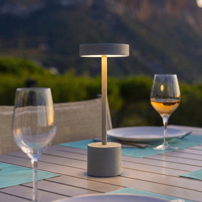 Lampe de table sans fil touch en aluminium gris clair LED ROBY GREY H30cm