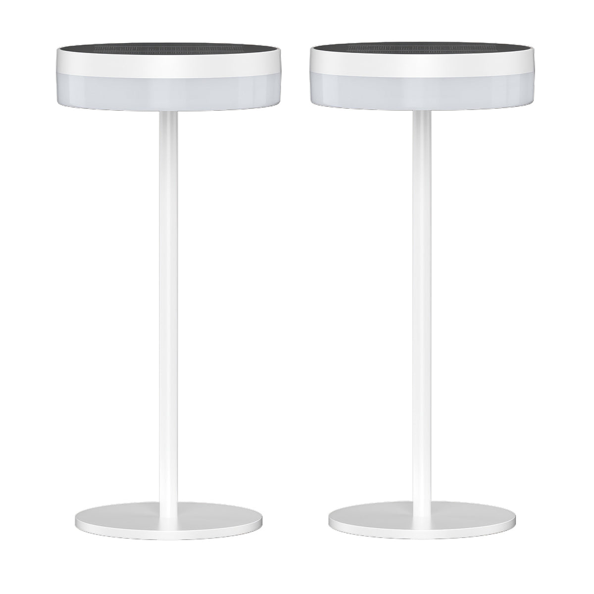 Lot de 2 lampes de table solaires et USB blanches LED blanc chaud dimmable 2x VIVIA MINI WHITE SOLAR H27cm