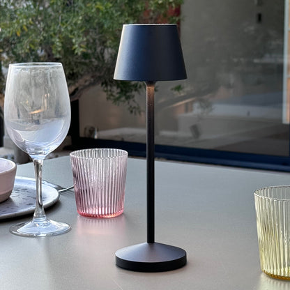 Lampe de table sans fil LED blanc chaud dimmable EMILY H25cm, Noir