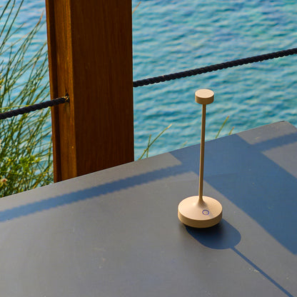 Lampe de table sans fil beige touch LED blanc chaud RUBY CREAM H25 cm