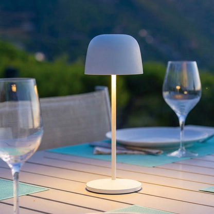 Lot de 6 Lampe de table sans fil LED blanc chaud dimmable SOPHIA WHITE H28cm Blanc avec plateau de chargement
