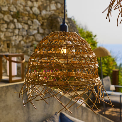 Lot de 2 abat jour en polyrotin style bohème 2x HAWAII LONG H35 et H45cm