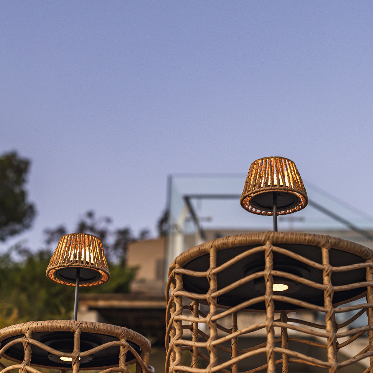 Lot de 4 minis lampes de table LED sans fil blanc dimmable 2X TWINS RAFFY H23.5cm