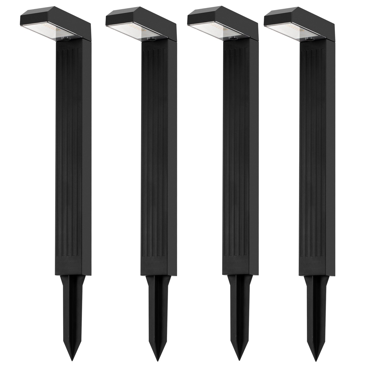 Lot de 4 balises solaires à piquer LED blanc chaud / froid 4X TORLY H40cm
