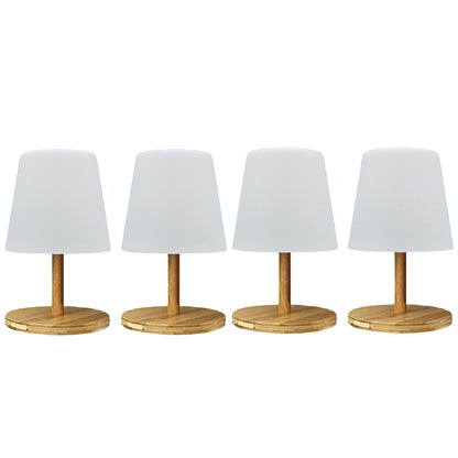 4 Lampe de table STANDY WOOD H25CM