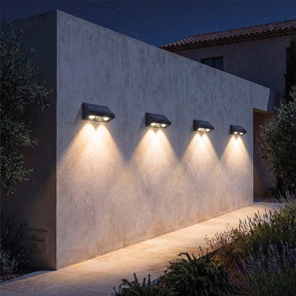 Lot de 4 Lampes Murales Solaires LED Blanc KYLA - Éclairage Moderne, Étanches et Autonomes, Idéales pour Terrasse, Jardin, Allée et Extérieur