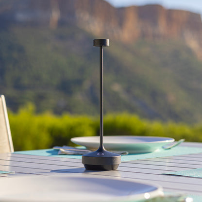 Lampe de table sans fil noir touch LED blanc chaud RUBY BLACK H25 cm