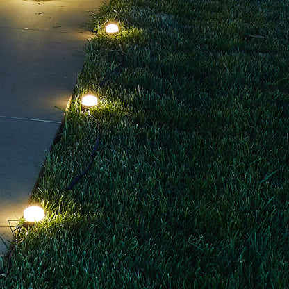 10 mini-spots lumineux solaires à piquer balisage allée SOLIRAY LED blanc chaud 12m