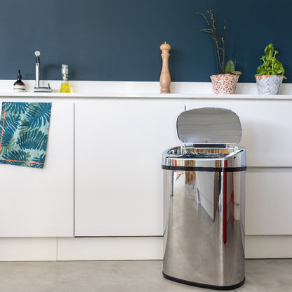 Poubelle de cuisine automatique 58L MAJESTIC grande capacité en acier INOX avec cerclage - REDDECO.com