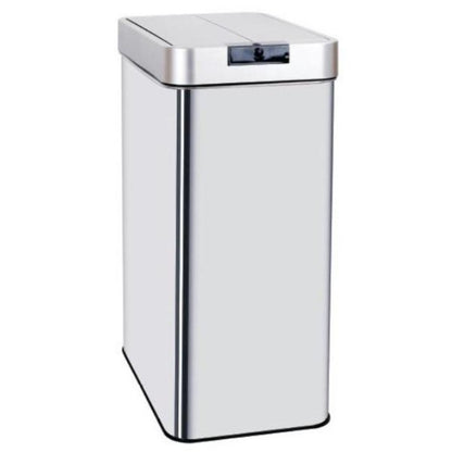 Poubelle de cuisine automatique 60L SILVERLAKE en acier Inox avec cerclage Ouverture papillon grande capacité - REDDECO.com
