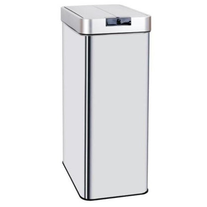 Poubelle de cuisine automatique 70L SILVERLAKE en acier Inox avec cerclage Ouverture papillon grande capacité - REDDECO.com
