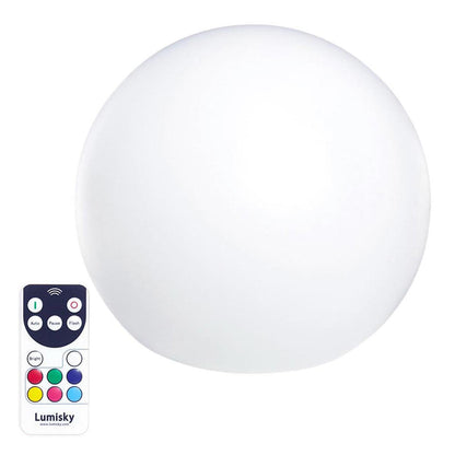 Boule lumineuse sans fil flottante LED multicolore dimmable BOBBY ∅30cm avec télécommande et socle à induction - REDDECO.com