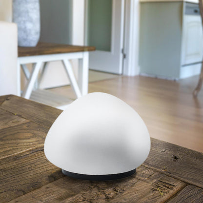 Lampe solaire décorative galet LED blanc SOLENZARA ∅15cm - REDDECO.com