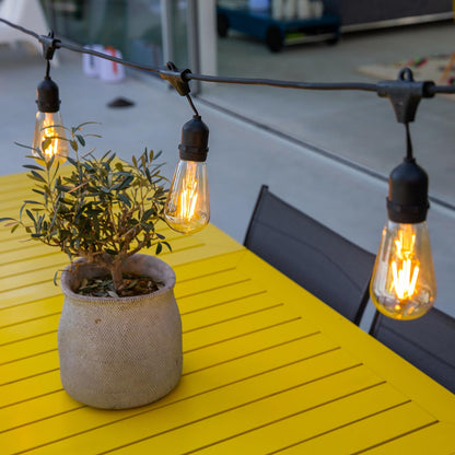 Guirlande lumineuse extérieure 10m avec 20 ampoules LED filament E27 blanc chaud MAFY LIGHT