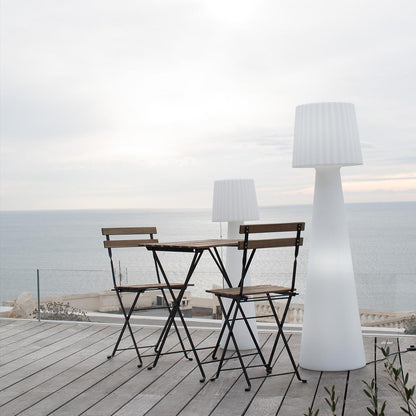 Lampadaire lumineux design filaire abat-jour ondulé pour extérieur éclairage puissant LED blanc LADY H150cm culot E27 - REDDECO.com