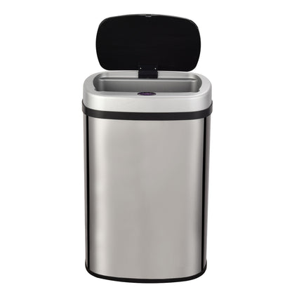 Poubelle de cuisine automatique 58L MAJESTIC SILVER grande capacité en INOX brossé avec cerclage