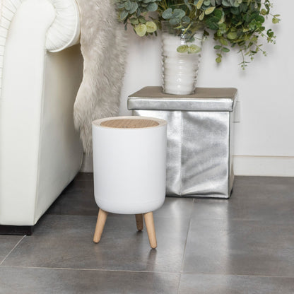 Poubelle sur pied de salle de bain touch 7L MALMO Couleur bois