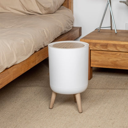 Poubelle sur pied de salle de bain touch 7L MALMO Couleur bois