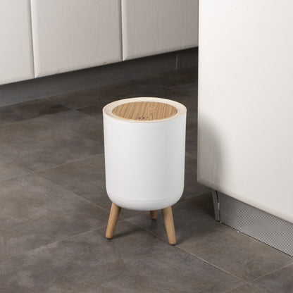 Poubelle sur pied de salle de bain touch 7L MALMO Couleur bois