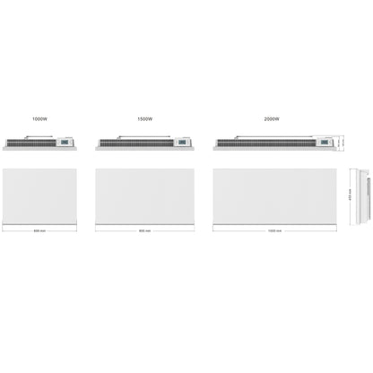 Radiateur électrique à inertie sèche CERAMIQUE écran LCD 2000W POAS