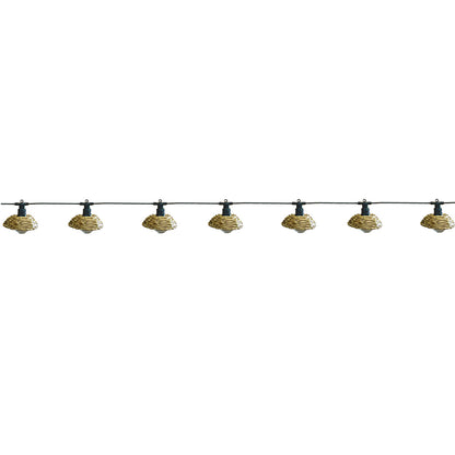 Guirlande lumineuse extérieur 10 globes transparents abat jour en polyrotin LED blanc chaud COTTAGE 5.70m